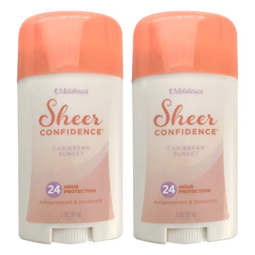 Melaleuca Sheer Confidence Antiperspirant & Deodorant Perfect Powder 2 oz (Caribbean Sunset, 2 Pk)