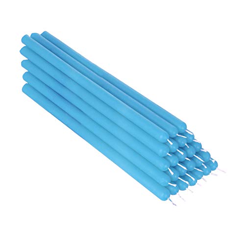 NKlaus 25x cera de parafina azul claro 21cm velas de mesa sin hollín velas de Pascua de colores velas rituales velas de boda velas de goteo 36339