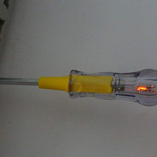 Image of uxcell Voltage Tester AC 100-500V with 3.5mm Slotted Phillips Screwdriver for Circuit Test, Clear and Yellow, Pack of 3