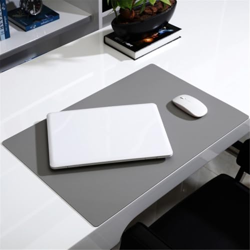 Tapis de souris XXL PVC gris sous main ordinateur table mat hydrorésistant 50cm