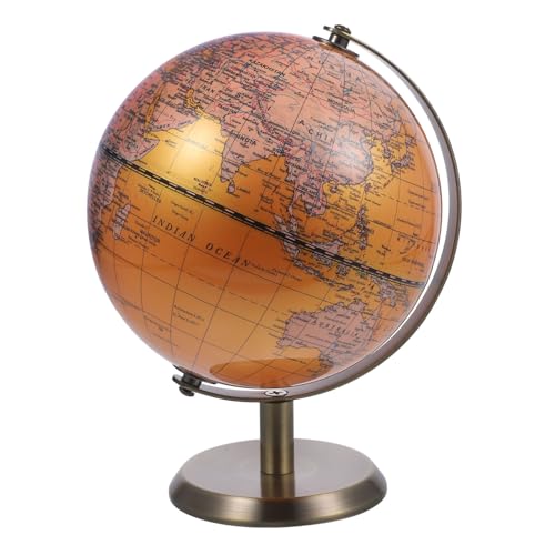 Yardwe Decorative Terrestrial Globe with Base Unique Tellurian Tabletop Ornament for Home Office Decor Geography Teaching Aid present for Explorers