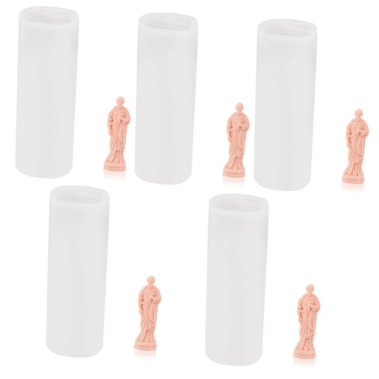 Homoyoyo 5piezas Molde De Silicona Para Velas Diseño De Escultura Religiosa De Jesús Molde Para Fabricación De Velas y Jabones Para Decoración y Manualidades
