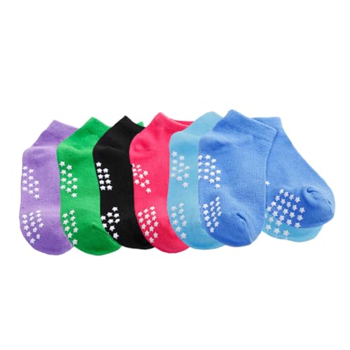 DIKACA 6 pares Calcetines Algodón Antideslizantes Transpirables Yoga Deporte Colores Verano Niña