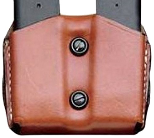 DeSantis Double Magazine Pouch 45 ACP, 10mm Single Stack Magazines Leather