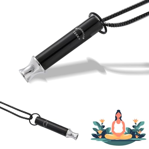 Preisvergleich Produktbild Makya V2 Edelstahl Rauchentwöhnung Kette 1 Stück Rauchentwöhnung Hilfsmittel Neue Meditation Stressabbau Atemkette Achtsames Atmen Halsketten Atemkette für Herren Damen Meditation Entspannung