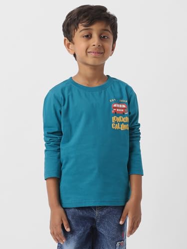 Image of Nautinati Boys 100% Cotton Full Sleeve Printed T-Shirt | Age 1-5 Years