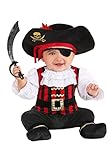 Fun Costumes Pirate Baby Infant Costume - Jumpsuit & Attached Belt - Halloween Pirate Theme Dress Up Outfit