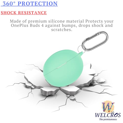 Image of WELCROS Soft Silicone Protective Case Cover for OnePlus Buds 4 (Soft Jade)
