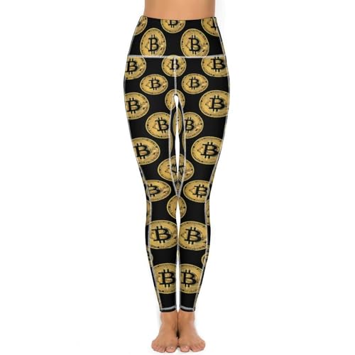 Bitcoin Pattern Women's Yoga Pants Patterned Novelty High Waist Leggings Casual Workout Pant - Image 3