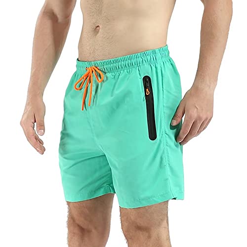 YaoKing Men's Swim Trunks Quick Dry Board Shorts Beach Shorts Bathing Suits for Men with Zipper Pockets and Mesh Lining