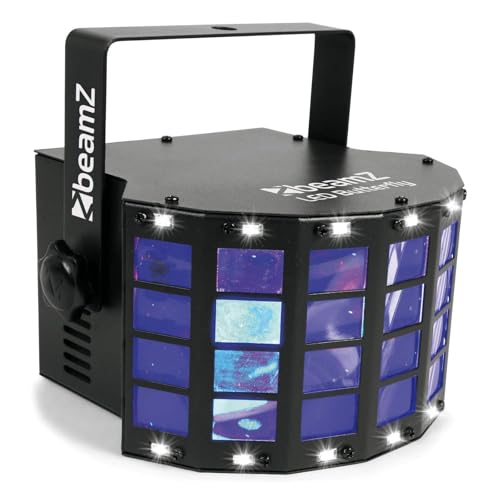 Beamz Butterfly avec Stroboscope - Projecteur 3x LED RVB, 3W chacune, Effet 2 en 1, Stroboscope 14 LED, Show Préprogrammés, Plug & Play, Idéal pour...