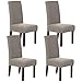 H.VERSAILTEX Coprisedie con Schienale, Moderno Coprisedia Elastico per Coprisedie Sala da Pranzo Rivestimento Sfoderabile, Fodere Sedie con Schienale Copertura Protettiva (Taupe, 4 Pezzi)