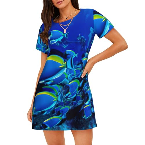 Chemise de nuit respirante en maille douce à manches courtes