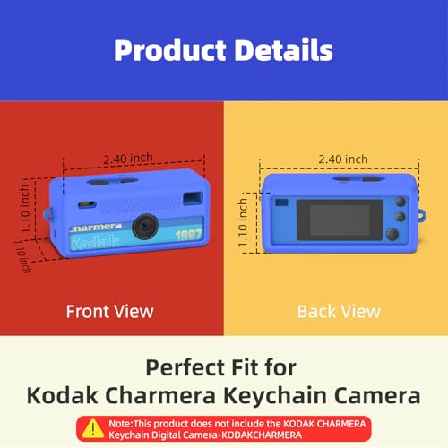 Funda silicona para Kodak CHARMERA cámara mini azul miniatura 3