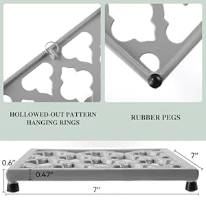 Square 2pack Cast Iron Trivet, Gray Metal Trivets for Kitchen Dining, Hot Pot Holder Hot Pads for Table & Countertop, Heat Resistant Teapot Trivet Mat Square 2pack Cast Iron Trivet Gray Metal Trivets for Kitchen Dining Hot Pot Holder Hot Pads for Table Countertop Heat Resistant Teapot Trivet Mat