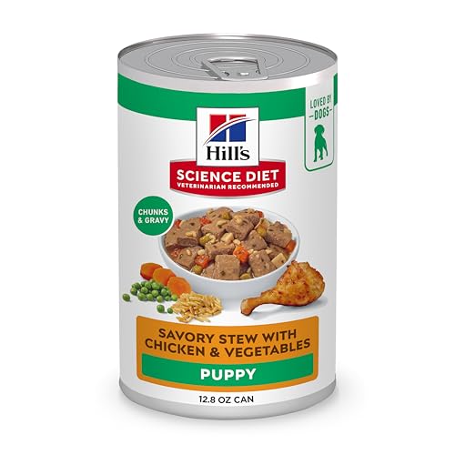 Hill'S Science Diet Puppy Wet Dog Food, Chicken & Vegetables, 12.8 Oz. Cans, 12-Pack