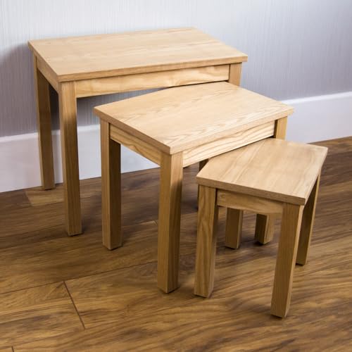 Home Discount Oakridge Nest von Tabellen in Eiche Natur Furnier, Braun