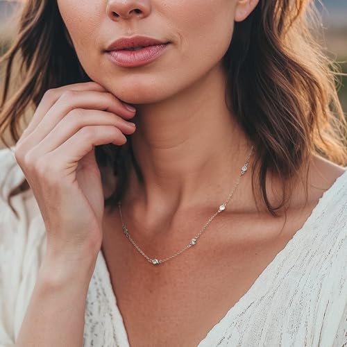 Ross-Simons 1.00 ct. t.w. Moissanite Station Necklace in Sterling Silver2