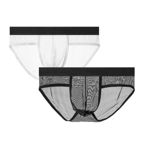 Men's See Through Sexy Mesh Underpants Breathable Comfort Panties Briefs