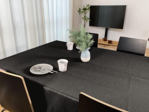 【cloth shop 布や】テーブルクロス 撥水 長方形 4人がけ 約130x150cm [杢(モク)調ミックス無地 グレー]