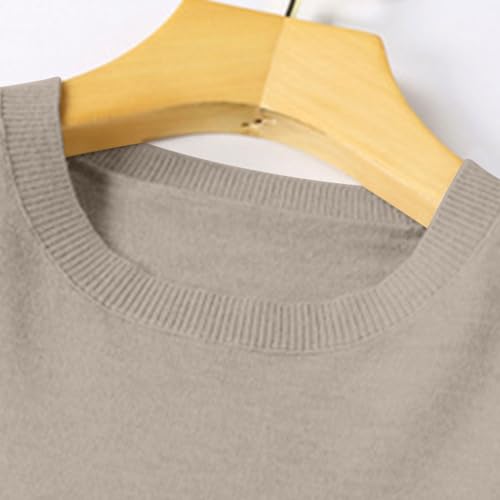 Image of Sweaters for Women Fall Long Sleeve Lightweight Crewneck Knit Tops Casual Soft Pullover Sweater Base Layer Shirts