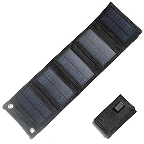 WEEYER Panel Solar portátil de 70W 5V, Cargador Solar USB monocristalino Panel Solar Plegable para la mayoría de la Central eléctrica, Camping, teléfono móvil y portátil,70w Cover