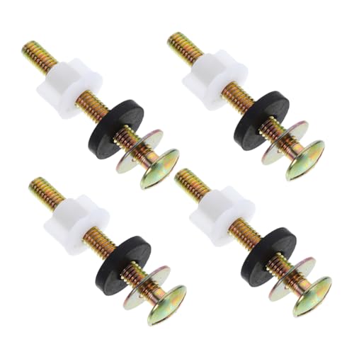 HOMSFOU 4セット トイレ用固定ボルト入り 耐久性重厚ファスナー 防錆加工済み 簡単取付 トイレ蓋ヒンジ用交換部品