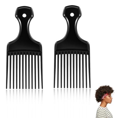 Peines para cabello rizado 2 piezas, negro miniatura 1