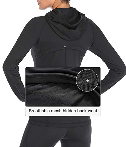 Vutru Women's Full Zip Workout Hoodie Athletic Long Sleeve Running Slim Fit Track Jacket With Zip Pockets Thumb Holes #TOP3