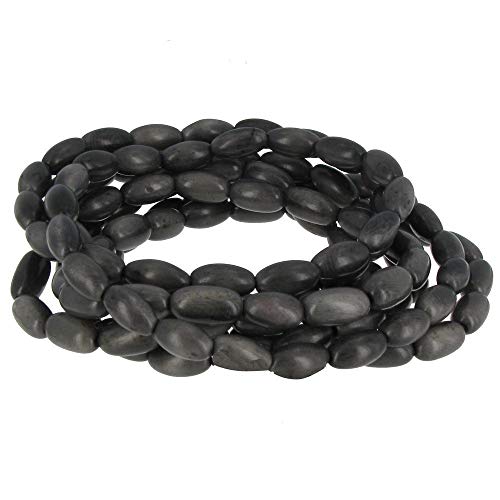 LES POULETTES BIJOUX - Collier ou Bracelet Elastique Graines de Tagua - Classics - Gris