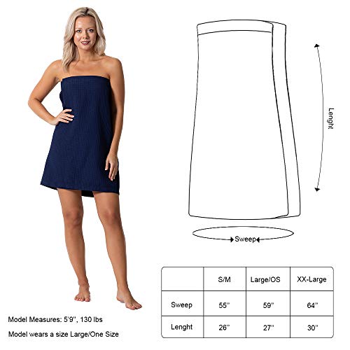 Image of Turkish Linen Women's Waffle Spa Body Wrap with Adjustable Closure