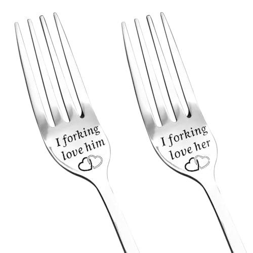Wedding Engagement Gifts for Him Her Couples Engraved Fork Gifts