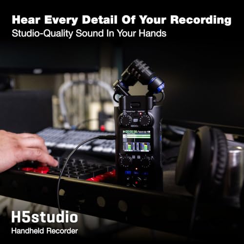 Image of Zoom H5 Studio Handheld Recorder for Musicians, Podcasters & Filmmakers with Large Stereo Microphones, 2 Pro Quality Preamps, 6 Tracks of Recording, 32-Bit Float and USB Audio Interface | 19.4mm X and Y Mics, Xlr and Trs Inputs, USB-C 4-In /2-Out Interface