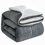 Photo Gallery omerai coperta in pile sherpa, 130 × 150 cm, spessa, calda, per l inverno, colore: grigio Photo Gallery omerai coperta in pile sherpa, 130 × 150 cm, spessa, calda, per l inverno, colore: grigio