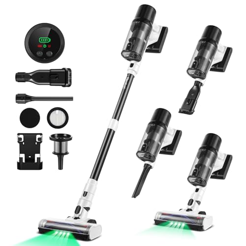 Cordless Vacuum Cleaner, Upgraded 600W 50KPA 70Mins Cordless Stick Vacuum Cleaner with Self-Standing , Stick Vacuum with Intelligent Auto Mode, Anti-tangle Wireless Vacumm for Pet Hair/Carpets/Floors