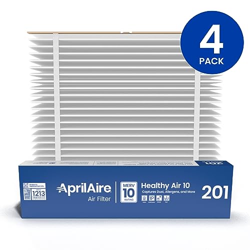 AprilAire 201 Replacement Furnace Filter for AprilAire or Space-Gard 2200 or 2250 Whole-House Air Purifiers - MERV 10, 20x25x6 Air Filter (Pack of 4)