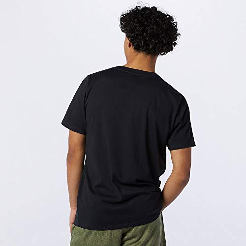 New Balance Men's Heather Tech Short Sleeve, Black , Large #TOP2