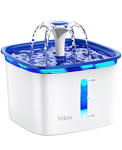 Veken 95oz/2.8L Pet Fountain, Automatic Cat Water Fountain Dog Water Dispenser with Smart Pump for Cats,...