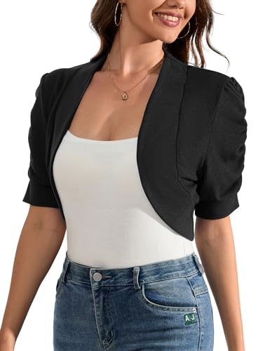 Image of Cardigan for Women Black Cardigan for Women Women Cardigan Open Front Cropped Cardigan Cardigans for Women