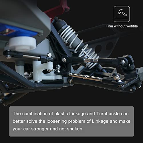 Globact Adjustable Turnbuckles/Camber Link With Rod Ends Sets/Wrench For Rc 1/10 Slash 4X4/2Wd Replace Parts 7-Pack #TOP3