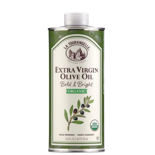 Image of La Tourangelle, Organic Extra Virgin Olive Oil, Cold-Pressed EVOO from Spain, 25.4 Fl Oz - Spanish Olive Oil with Polyphenols for Cooking, Drizzling, Marinades, and Dipping, Rich Flavor