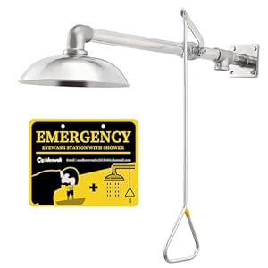 CGOLDENWALL Emergency Shower Safety Shower Station Horizontal Mount Drench Head, Can Match with Eye Wash Station, NPT thread, 304 Stainless Steel