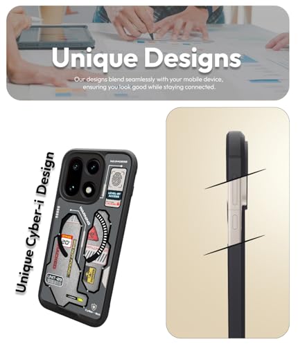Image of KAPAVER Mag-X Sandstone Back Cover Case Compatible with MagSafe, Magnetic Case for OnePlus 15 (Cyber-Bot Black)