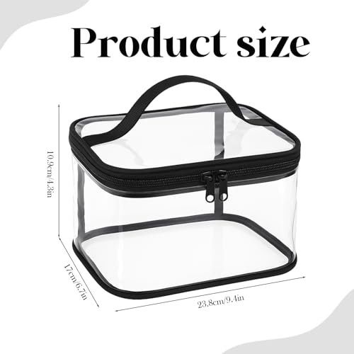 6 Pack Clear Makeup Bags Travel Toiletry Bag Waterproof Cosmetic Bag Transparent Organizer Pouch Storage Carry Handbag with Zipper Handle for Women Men Vacation Bathroom Essentials Accessories2