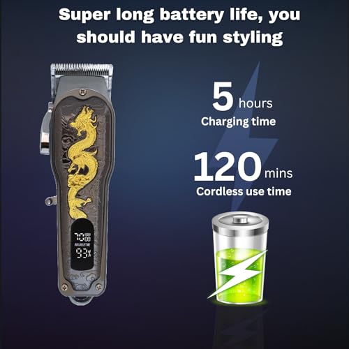 Image of NIKAI NK-1982 Salon Series Professional Cordless Hair Clippers Electric Hair Cutter Machine Kit Wireless Hair Grooming Trimmers Set, Rechargeable Li-ion Battery 2000mAh 120 mins Runtime, Design D