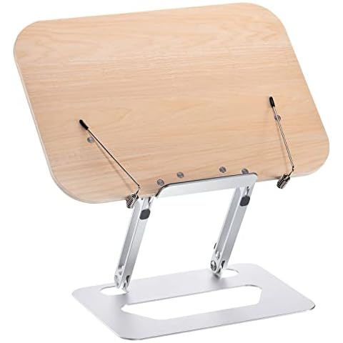 sourcing map Adjustable Bamboo Book Stand Cover