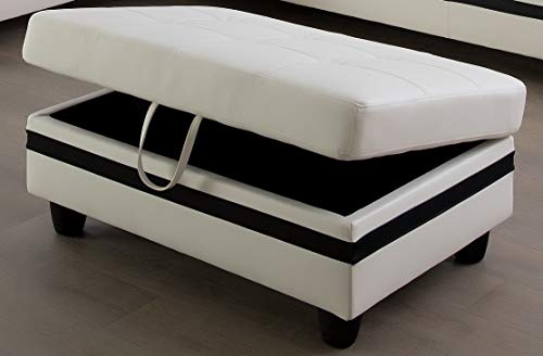 Beverly Fine Funiture Sectional Sofa Set, Cream White Black Stripe