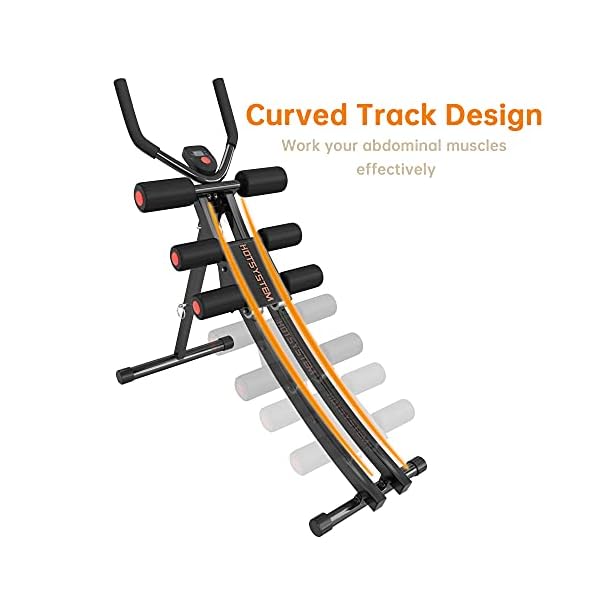 HOTSYSTEM Ab Machine, Core & Abdominal Trainers Ab Workout Machine Home Gym Body Shaper with Display and Adjustable Height Levels