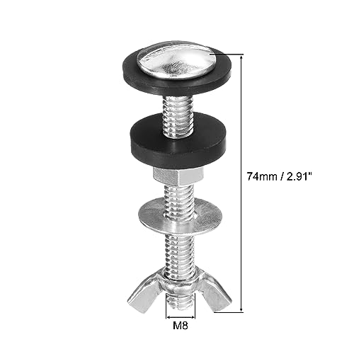 uxcell 4Pcs Toilet Tank to Bowl Bolts Repair Kit, Toilet Tank Bolts with Nuts - Image 2