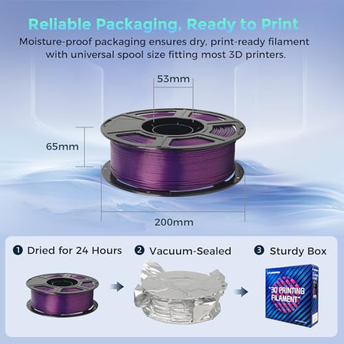 Image of FLASHFORGE Rapid PLA Filament 1.75mm Aurora Purple, 500mm /s High Speed Printing, 3D Printer Filament 1kg Spool, Dimensional Accuracy + /- 0.02mm, Enjoy Exceptional Print Quality